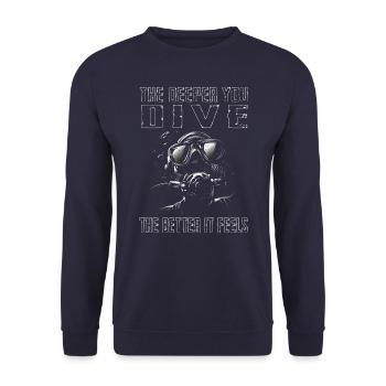 Plongeur plongeur plongeur plongeur océan - Sweat-shirt Unisexe - marine - Devant - Alina (178cm) & Michal (187cm)