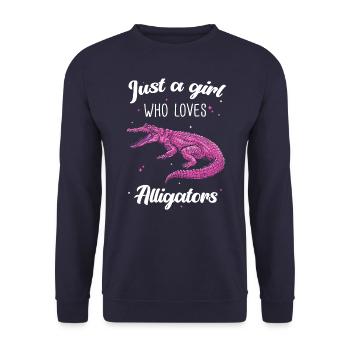 Alligator Crocodile Gator Reptiles Animal Alligator - Unisex Sweatshirt - navy - Front - Alina (178cm) & Michal (187cm)