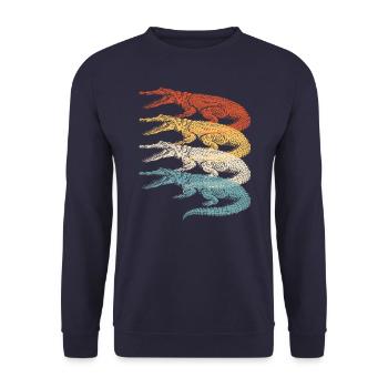 Alligator Crocodile Gator Reptiles Animal Alligator - Unisex Sweatshirt - navy - Front - Alina (178cm) & Michal (187cm)