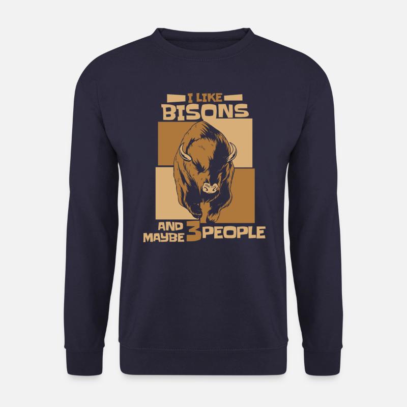 Bison Büffel Bulle Buffalo Bisons - Unisex Pullover - Navy