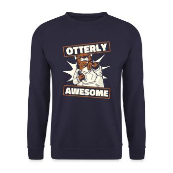 Otter Sea Otter - Unisex Sweatshirt - navy - Front - Alina (178cm) & Michal (187cm)