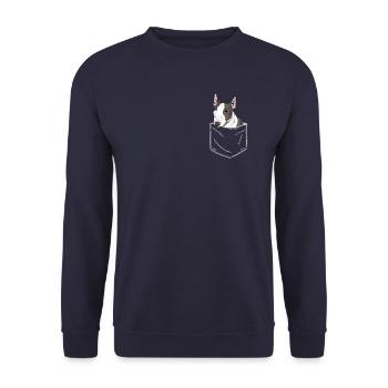 Pitbull Dog - Unisex Sweatshirt - navy - Front - Alina (178cm) & Michal (187cm)