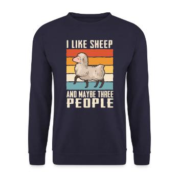 Sheep Sheep Farmer Lamb Farmer - Unisex Sweatshirt - navy - Front - Alina (178cm) & Michal (187cm)