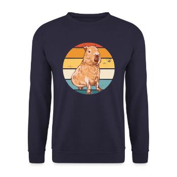 Capybara Rongeur Animal - Sweat-shirt Unisexe - marine - Devant - Alina (178cm) & Michal (187cm)