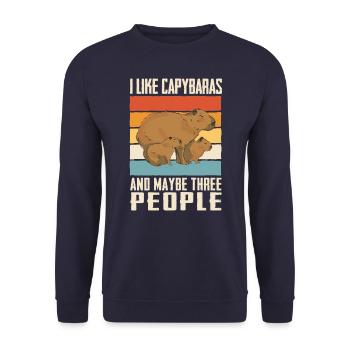 Capybara Rongeur Animal - Sweat-shirt Unisexe - marine - Devant - Alina (178cm) & Michal (187cm)