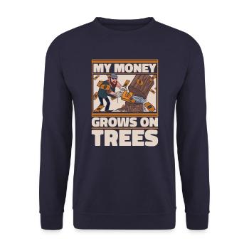 Bûcheron Whale Worker Chainsaw Axe - Sweat-shirt Unisexe - marine - Devant - Alina (178cm) & Michal (187cm)