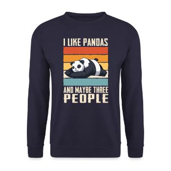 Panda Bear Panda Animal Pandas - Sweat-shirt Unisexe - marine - Devant - Alina (178cm) & Michal (187cm)