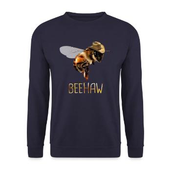 Honigbiene Imker Bienen Biene - Unisex Pullover - Navy - Vorne - Alina (178cm) & Michal (187cm)