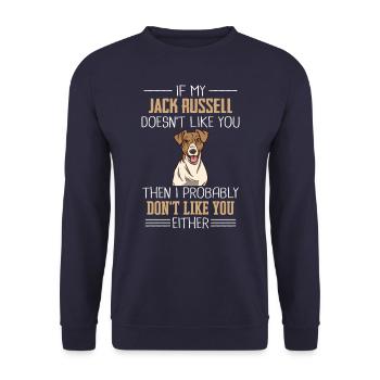 Jack Russell Terrier Dog Owner - Unisex Sweatshirt - navy - Front - Alina (178cm) & Michal (187cm)