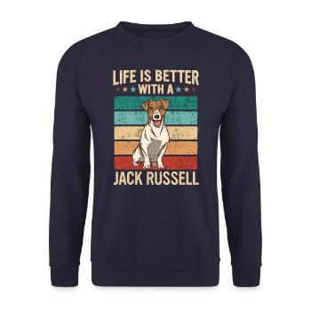 Jack Russell Terrier Dog Dog Owner - Unisex Sweatshirt - navy - Front - Alina (178cm) & Michal (187cm)
