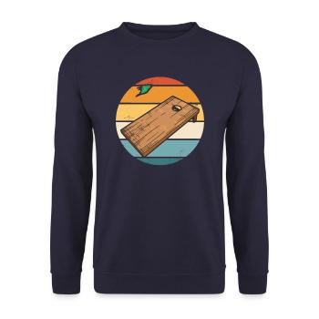 Cornhole Bean Bag Cornhole Joueur - Sweat-shirt Unisexe - marine - Devant - Alina (178cm) & Michal (187cm)