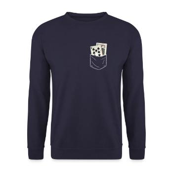 Poker Casino Texas Hold'em Poker Players - Unisex Sweatshirt - navy - Front - Alina (178cm) & Michal (187cm)