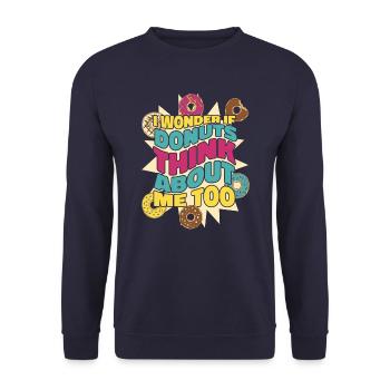 Donut Donuts Candy Bagel - Sweat-shirt Unisexe - marine - Devant - Alina (178cm) & Michal (187cm)