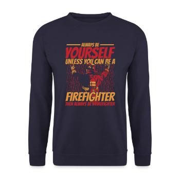 Pompier - Sweat-shirt Unisexe - marine - Devant - Alina (178cm) & Michal (187cm)