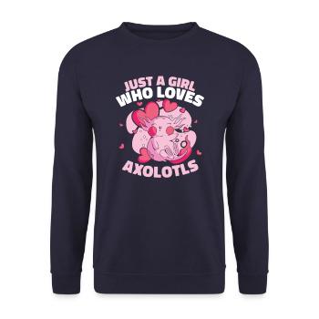 Poisson Axolotl - Sweat-shirt Unisexe - marine - Devant - Alina (178cm) & Michal (187cm)