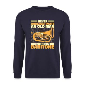 Bariton Instrument Baritone Musik - Unisex Pullover - Navy - Vorne - Alina (178cm) & Michal (187cm)