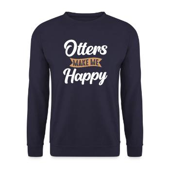 Otter Sea Otter - Unisex Sweatshirt - navy - Front - Alina (178cm) & Michal (187cm)