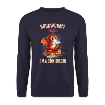 Drache Mystisch Drachen Fantasie - Unisex Pullover - Navy - Vorne - Alina (178cm) & Michal (187cm)
