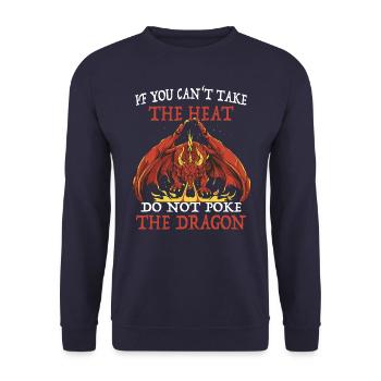 Drache Mystisch Drachen Fantasie - Unisex Pullover - Navy - Vorne - Alina (178cm) & Michal (187cm)
