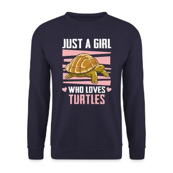 Turtle Sea Turtle Turtle Animal - Unisex Sweatshirt - navy - Front - Alina (178cm) & Michal (187cm)