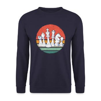 Chess Chess Players - Unisex Sweatshirt - navy - Front - Alina (178cm) & Michal (187cm)
