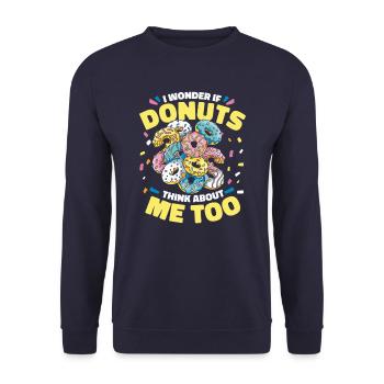 Donut Donuts Candy Bagel - Sweat-shirt Unisexe - marine - Devant - Alina (178cm) & Michal (187cm)