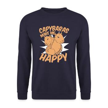 Capybara Rongeur Animal - Sweat-shirt Unisexe - marine - Devant - Alina (178cm) & Michal (187cm)