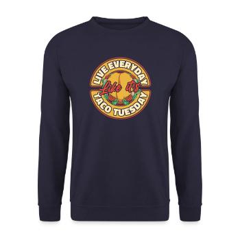 Taco Tacos mexikanisches Essen Mexiko - Unisex Pullover - Navy - Vorne - Alina (178cm) & Michal (187cm)