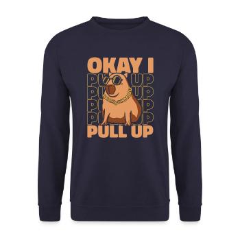 Capybara Rodent Animal - Unisex Sweatshirt - navy - Front - Alina (178cm) & Michal (187cm)