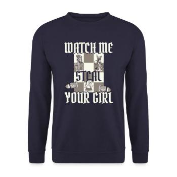 Schach Schachspieler - Unisex Pullover - Navy - Vorne - Alina (178cm) & Michal (187cm)