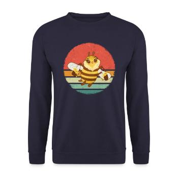 Honigbiene Imker Bienen Biene - Unisex Pullover - Navy - Vorne - Alina (178cm) & Michal (187cm)
