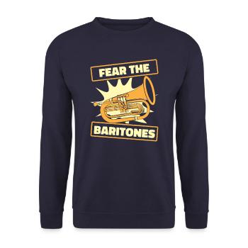 Bariton Instrument Baritone Musik - Unisex Pullover - Navy - Vorne - Alina (178cm) & Michal (187cm)