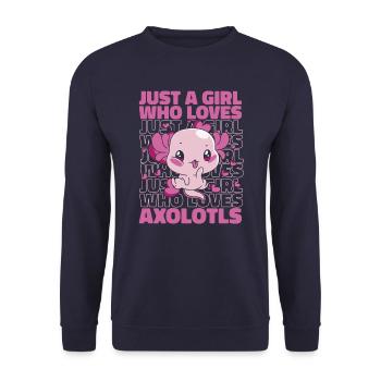 Poisson Axolotl - Sweat-shirt Unisexe - marine - Devant - Alina (178cm) & Michal (187cm)