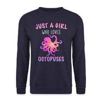 Octopus Octopus Cuttlefish Animal - Unisex Sweatshirt - navy - Front - Alina (178cm) & Michal (187cm)