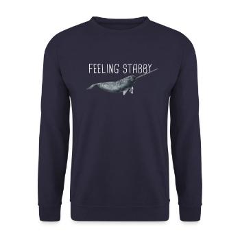 Narwal Wal Ozean Narwale Wale - Unisex Pullover - Navy - Vorne - Alina (178cm) & Michal (187cm)