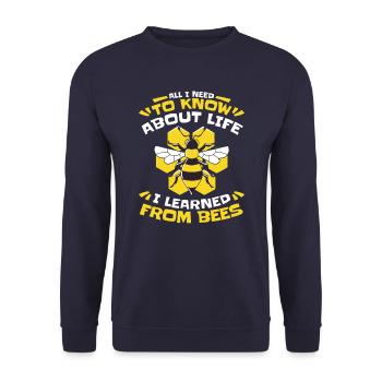 Honigbiene Imker Bienen Biene - Unisex Pullover - Navy - Vorne - Alina (178cm) & Michal (187cm)