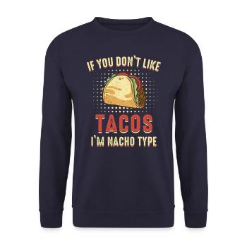 Taco Tacos Cuisine Mexicaine Mexique - Sweat-shirt Unisexe - marine - Devant - Alina (178cm) & Michal (187cm)