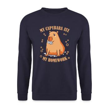 Capybara Rongeur Animal - Sweat-shirt Unisexe - marine - Devant - Alina (178cm) & Michal (187cm)