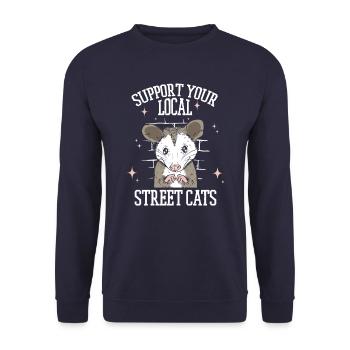 Opossum Possum Tier - Unisex Pullover - Navy - Vorne - Alina (178cm) & Michal (187cm)