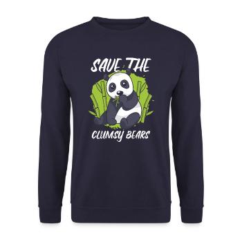 Panda Bear Panda Animal Pandas - Sweat-shirt Unisexe - marine - Devant - Alina (178cm) & Michal (187cm)