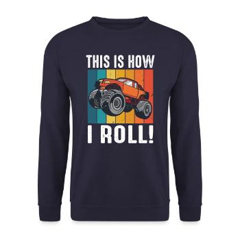 Monster Truck Auto Trucks - Unisex Sweatshirt - navy - Front - Alina (178cm) & Michal (187cm)