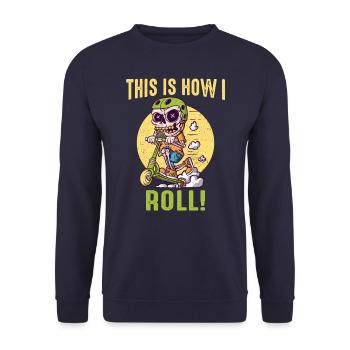 Stunt Scooter Scooter Skater Skating - Unisex Pullover - Navy - Vorne - Alina (178cm) & Michal (187cm)