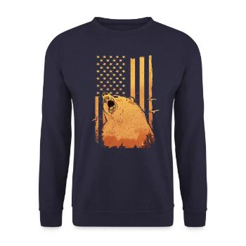 Ours Grizzly Ours bruns Ours - Sweat-shirt Unisexe - marine - Devant - Alina (178cm) & Michal (187cm)