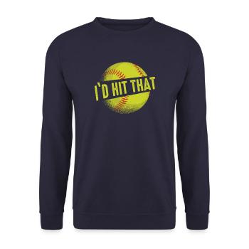 Softball Sport Joueur de Softball - Sweat-shirt Unisexe - marine - Devant - Alina (178cm) & Michal (187cm)