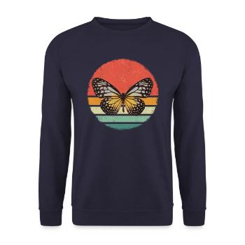 Papillon Monarque Papillon Papillon Colorés - Sweat-shirt Unisexe - marine - Devant - Alina (178cm) & Michal (187cm)