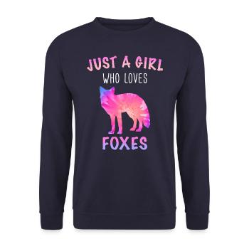 Fuchs Füchse Tier - Unisex Pullover - Navy - Vorne - Alina (178cm) & Michal (187cm)