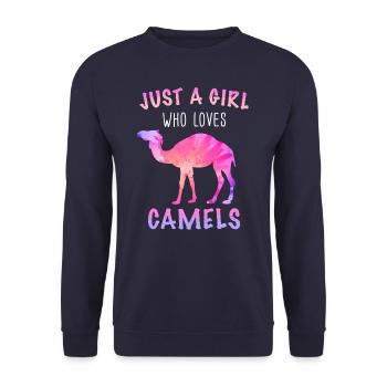 Camel Desert Camels Egypt - Unisex Sweatshirt - navy - Front - Alina (178cm) & Michal (187cm)
