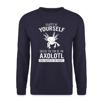 Poisson Axolotl - Sweat-shirt Unisexe - marine - Devant - Alina (178cm) & Michal (187cm)