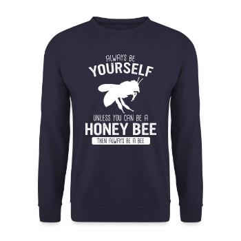 Honigbiene Imker Bienen Biene - Unisex Pullover - Navy - Vorne - Alina (178cm) & Michal (187cm)