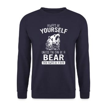 Ours Grizzly Ours bruns Ours - Sweat-shirt Unisexe - marine - Devant - Alina (178cm) & Michal (187cm)